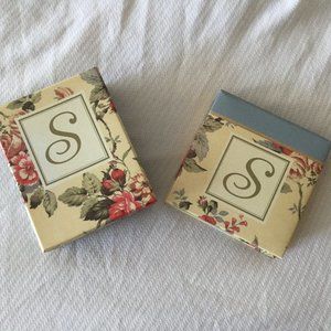 NEW Initial S Floral Notecards & Desk Pad Set